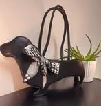 Stijlvolle Teckelvormige hond Handtas voor Dames – Zwart, PU, Envoi, Neuf, Noir, Sac à main