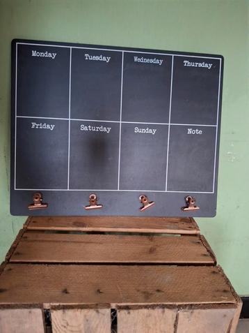 Krijtbord, weekplanner, Ophalen, Zo goed als nieuw, Krijtbord