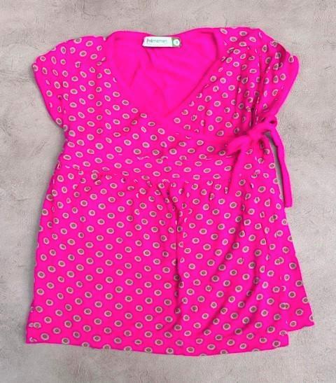 Roze wikkelshirt van Premaman - 3 jaar, Kinderen en Baby's, Kinderkleding | Maat 98, Zo goed als nieuw, Meisje, Shirt of Longsleeve
