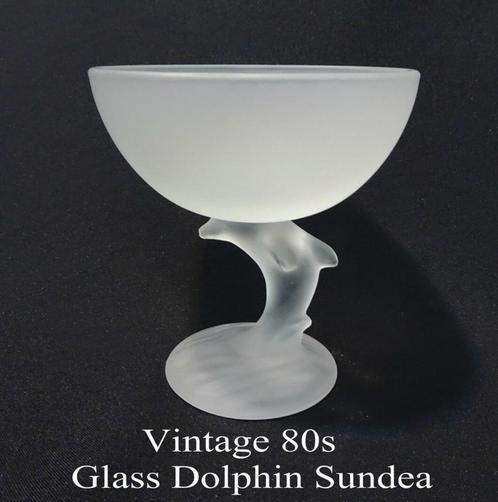 Vintage 80s dolfin glass, nieuw in de doos, Antiek en Kunst, Curiosa en Brocante, Ophalen