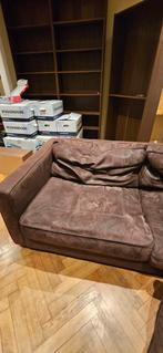 Suede bruine leren zetel, Huis en Inrichting, Zetels | Zetels, Ophalen, Modern chique, 150 tot 200 cm, Tweepersoons