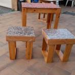 Terrastafel en stoelen, Ophalen, Nieuw, Rechthoekig, Hout