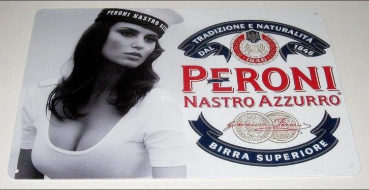 PERONI BIER : Metalen Bord Peroni - Birra Superiore, Verzamelen, Biermerken, Nieuw, Reclamebord, Plaat of Schild, Overige merken