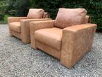 2 lounge cognac leren fauteuils in top conditie!, Enlèvement