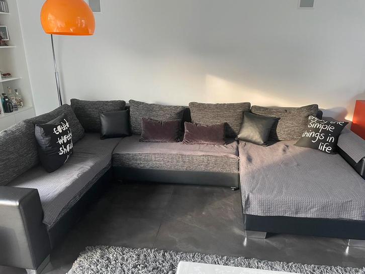 Grand canapé d’angle design, convertible, avec méridienne, Maison & Meubles, Canapés | Salons, Utilisé, Banc d'angle, Quatre personnes ou plus