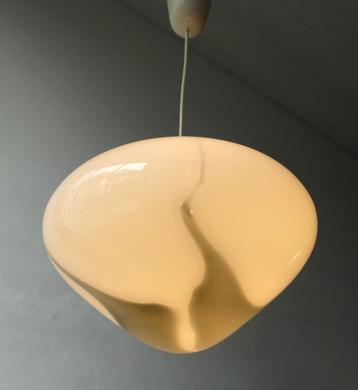 Vintage Peill & Putzler hanglamp wit melkglas jaren 70 beschikbaar voor biedingen