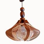Kroonluchter, vintage Scandinavische hanglamp in hout en sna, Ophalen, Zo goed als nieuw, Hout
