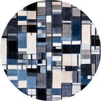 Gelaagdheid in Blauw en Grijs Muurcirkel 80x80 Dibond + Opha, Huis en Inrichting, Woonaccessoires | Schilderijen, Tekeningen en Foto's
