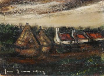 Stefaan Tessely (1933): Landschap (O/D, 56 x 46 cm) beschikbaar voor biedingen