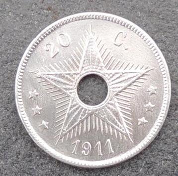 1911 20 centimes Congo belge Port 1,5 euro par courrier, Timbres & Monnaies, Envoi, Métal, Monnaie en vrac
