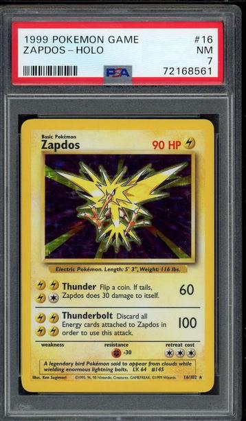 Zapdos Holo PSA 7 - 16/102 - Base Set 1999 beschikbaar voor biedingen