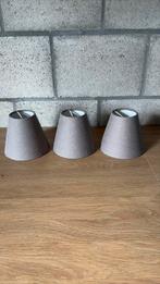 3 landelijke linnen lampenkapjes, Nieuw, Ophalen of Verzenden, Minder dan 25 cm, Grijs