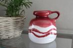 Vintage rode en witte vaas, Huis en Inrichting, Woonaccessoires | Vazen, Minder dan 50 cm, Ophalen of Verzenden, Zo goed als nieuw
