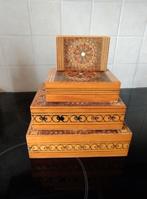 4 boîtes à bijoux en bois, Enlèvement ou Envoi