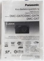 Panasonic DMLC-GX7 - 4x User Manual (F, NL, D, It), Audio, Tv en Foto, Fotocamera's Digitaal, Ophalen of Verzenden, Zo goed als nieuw