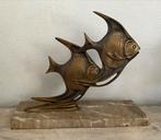 Bronzen beeld maanvissen, Antiek en Kunst, Kunst | Beelden en Houtsnijwerken, Ophalen of Verzenden