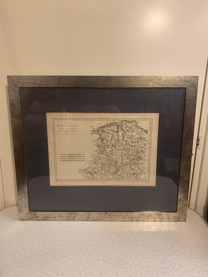 Oude gravure Cercle de Westphalie, 1787 - door M. Bonne., Antiek en Kunst, Kunst | Etsen en Gravures, Ophalen of Verzenden