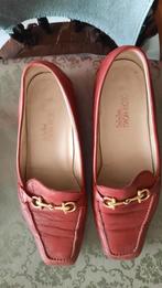 Lederen instappers rood, m 40, gedragen, Kleding | Dames, Italie, Instappers, Ophalen of Verzenden, Gedragen