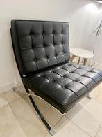 Chaise design type Barcelona / Berlin, Comme neuf, Enlèvement, Noir, Cuir