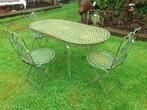 Prachtige smeedijzeren tuinset (4 stoelen en tafel), Ophalen, Nieuw, Loungeset, Overige materialen