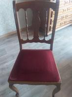 Mooie eiken stoelen met rode zitting, Huis en Inrichting, Stoelen, Ophalen, Gebruikt, Bruin, Vijf, Zes of meer stoelen