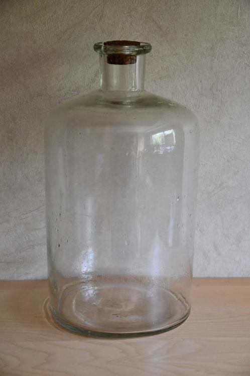 Oude helder glazen labo fles voor flessenterrarium, Antiek en Kunst, Antiek | Glaswerk en Kristal, Ophalen of Verzenden