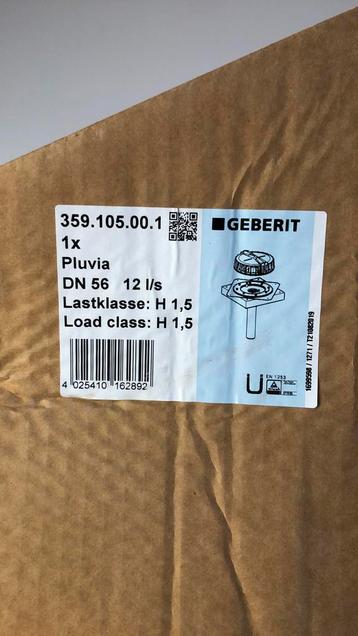 16 complete set. Dakafvoer Geberit Pluvia DN56 12 l/s 