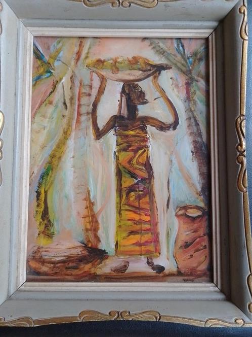 Floris Jespers  1889 - 1965  Eglomisé  Draagster Congo, Antiek en Kunst, Kunst | Schilderijen | Klassiek, Verzenden
