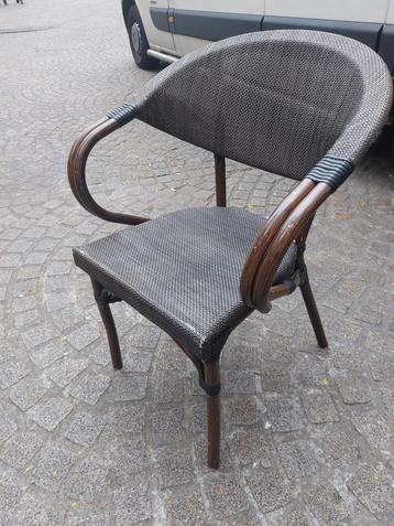 36 horeca terras stoelen stapelbaar ALU BAMBOO textileen!