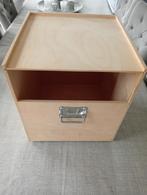 Platenkoffer in hout voor 50 lp's met stevige handvaten, Ophalen, Gebruikt, 12 inch