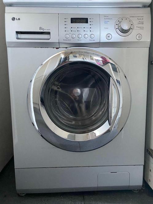 Lave-linge LG 8 kg - Gris Silver - Energie A, Elektronische apparatuur, Wasmachines, Gebruikt, Voorlader, 8 tot 10 kg, 90 tot 95 cm