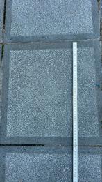 Blauwe hardsteen gebouchardeerd met boord 40x40, Ophalen, Gebruikt, Terrastegels, Natuursteen