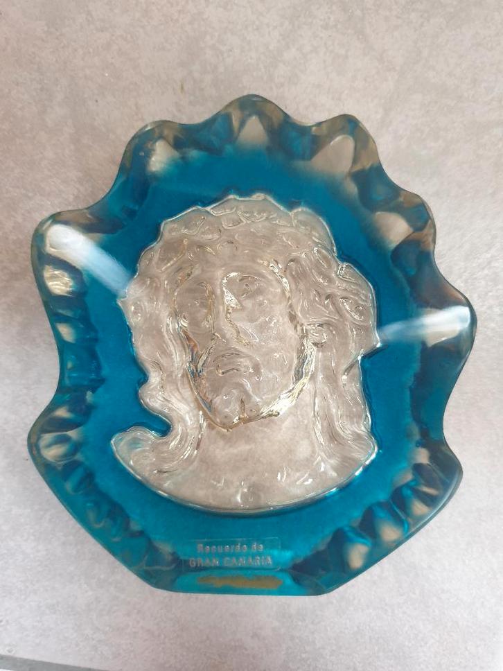 Epoxy Glas Beeld Jezus Blauw Gran Canaria, Antiek en Kunst, Antiek | Religieuze voorwerpen, Ophalen