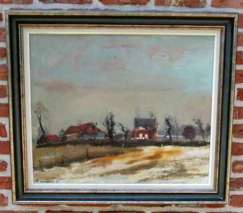 Hendrix Pierre ( 1913 - 1995) Smeltende sneeuw in Wommelgem, Antiek en Kunst, Kunst | Schilderijen | Klassiek, Ophalen of Verzenden