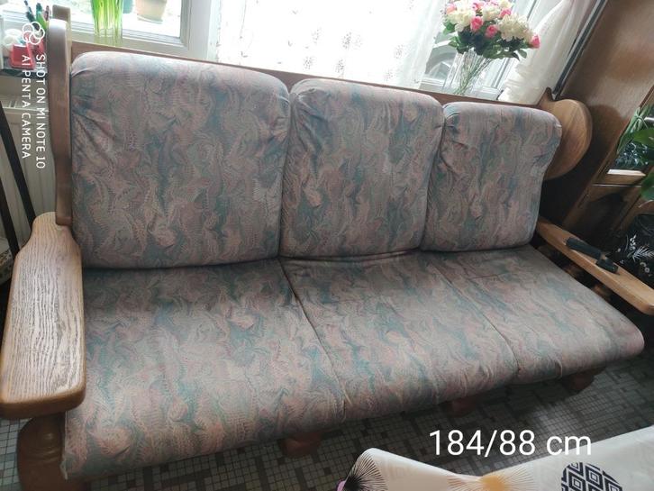 Salon en chêne massif, Huis en Inrichting, Zetels | Complete zithoeken, Gebruikt, Hout, Stof, Ophalen