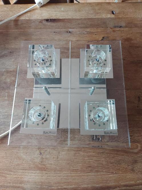 PLAFONNIERS HALOGÈNE / LED, Huis en Inrichting, Lampen | Plafondlampen, Zo goed als nieuw, Glas, Ophalen of Verzenden