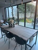 Eettafel met zwart onderstel, Huis en Inrichting, Ophalen, Gebruikt, 50 tot 100 cm, Vijf personen of meer