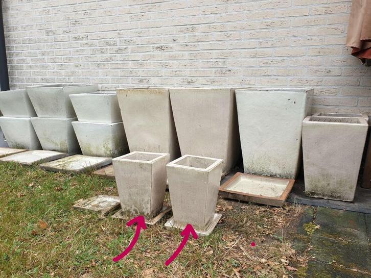 2x Small geglazuurde vorstbestendige bloempot + schaal, Tuin en Terras, Bloempotten, Binnen, Ophalen