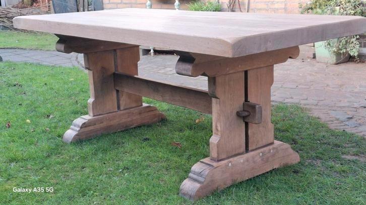Eiken kloostertafel eettafel 190x86x75.5, Huis en Inrichting, Tafels | Eettafels, Zo goed als nieuw, 50 tot 100 cm, 150 tot 200 cm