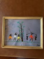 Congolees schilderijtje / origineel, Antiquités & Art, Enlèvement ou Envoi