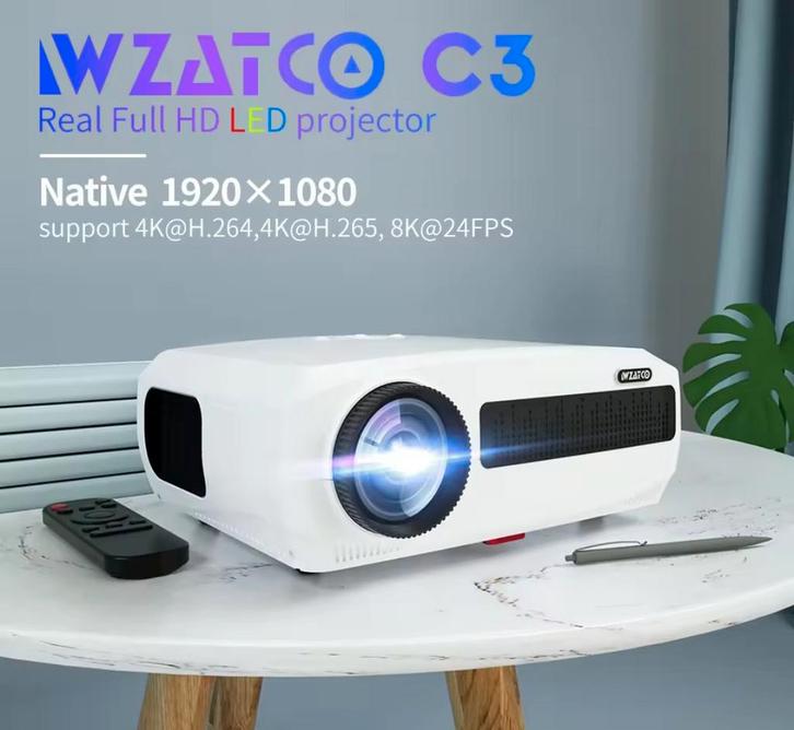 HD LED Projector Wifi Native 1080p 4K Keystone Bluetooth..., Audio, Tv en Foto, Beamers, Zo goed als nieuw, LED, Ophalen of Verzenden