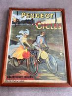 Peugeot cycles vintage poster, Verzamelen, Rechthoekig Staand, Met lijst, Ophalen of Verzenden, Zo goed als nieuw