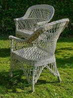 2 retro rotan tuinzetels, Ophalen, Gebruikt, Rotan