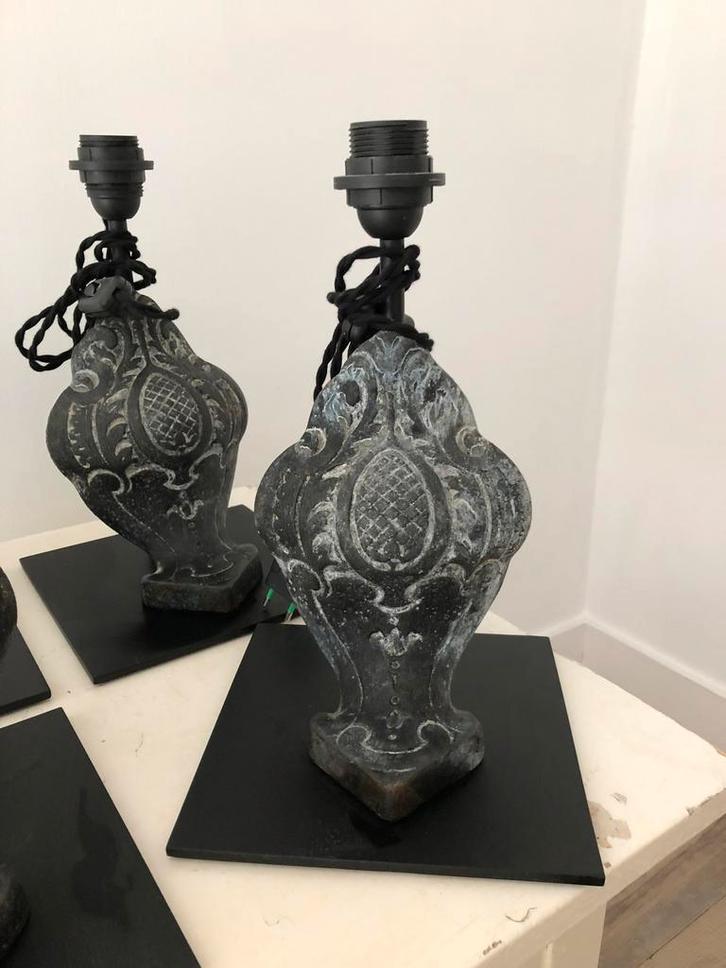 LAMP VERLICHTING  LAMPENVOET GIETIJZER POOT OP SOKKEL, Antiek en Kunst, Antiek | Verlichting, Ophalen of Verzenden