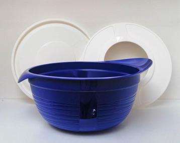 Tupperware « Bake to Basics Bowl » 3,5 Liter - Blauw & Witte