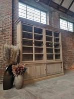 Eiken buffetkast/vitrinekast GRATIS LEVERING, Huis en Inrichting, Kasten | Buffetkasten, Ophalen, Met deur(en), Flamant, 200 cm of meer