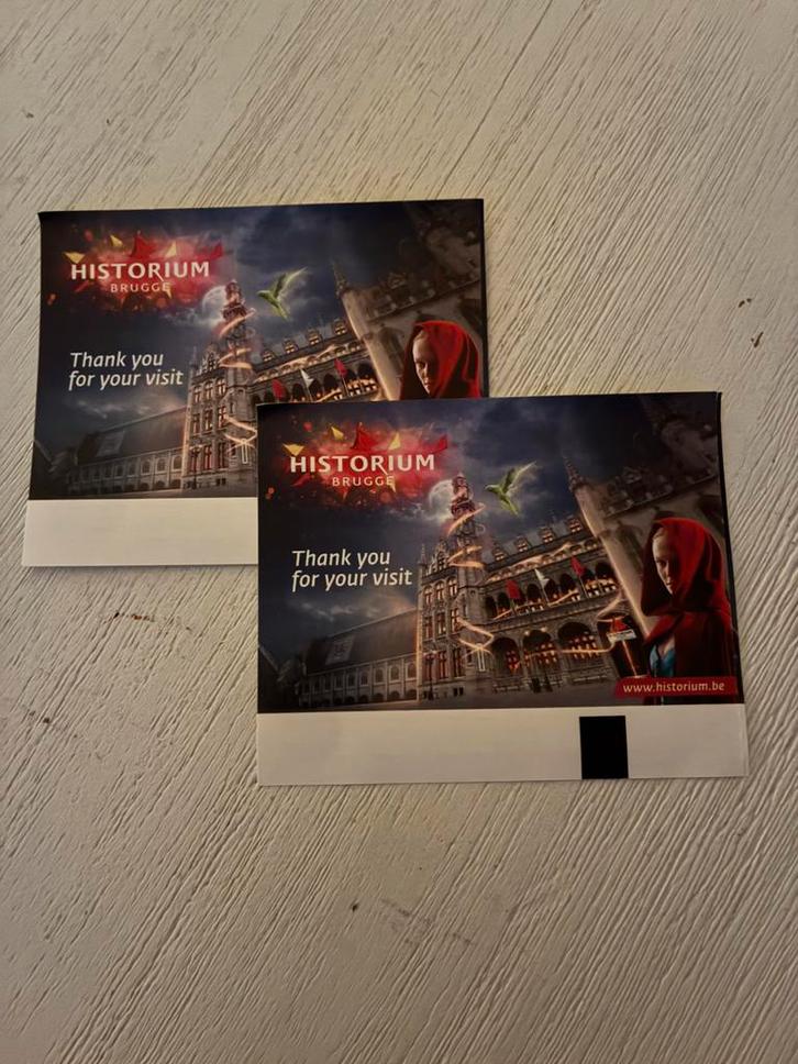 2 VIP-tickets historium brugge, Tickets & Billets, Musées, Deux personnes, Ticket ou Carte d'accès