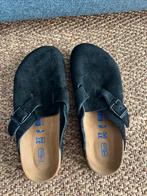 Birkenstock boston suede soft footbed, Ophalen, Zwart, Sandalen of Muiltjes, Zo goed als nieuw