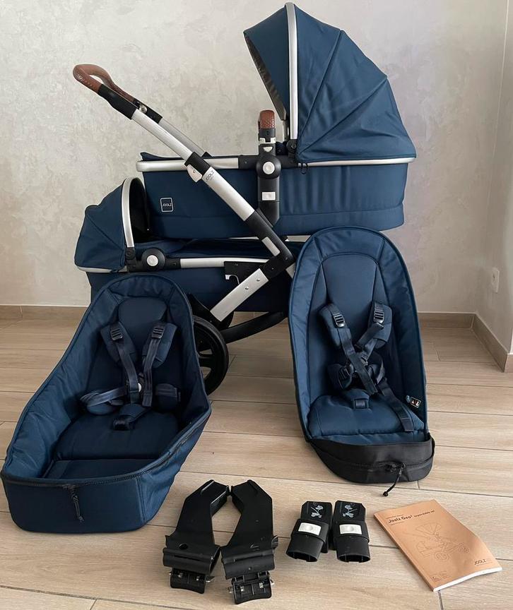 Joolz Geo 2 Duo petrol Blauw Tweeling  3-in-2 Set, Kinderen en Baby's, Tweelingen en Meerlingen, Zo goed als nieuw, Ophalen of Verzenden