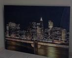 Wanddecoratie,modern120x80cmpvc&hout"New york by night", Comme neuf, Enlèvement ou Envoi
